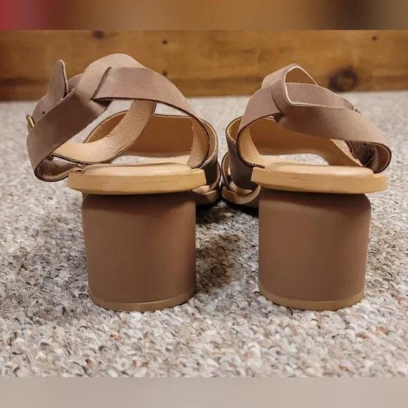 C- Lucky Brand womens high heel pemal heeled sandals