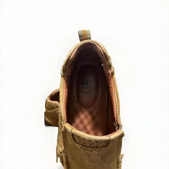 Camel Crown Mens Leather Khaki Light Brown Loafers Shoes Size 8.5