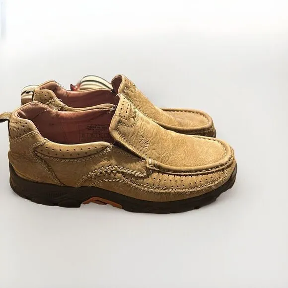 Camel Crown Mens Leather Khaki Light Brown Loafers Shoes Size 8.5