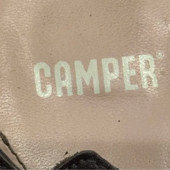 Camper Brown Leather Wedge Sandals Size 8.5 EUR 39 Hook and Loop Open Toe