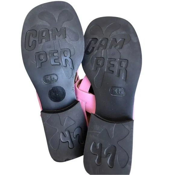 Camper Dana Leather Slingback Sandals - Block Heel