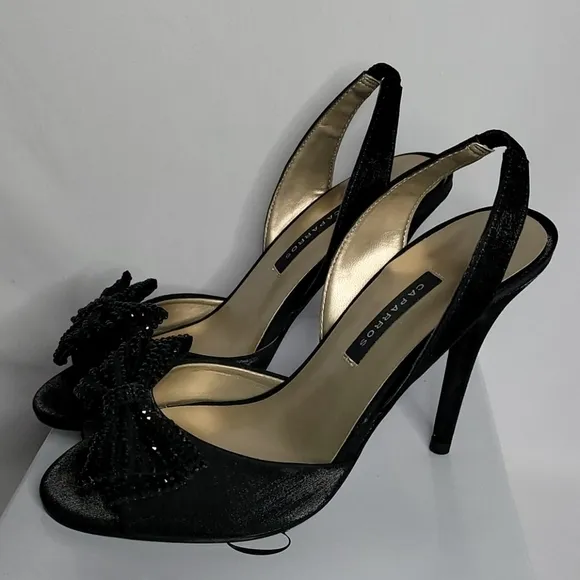 CAPARROS Jinelle Black Size 6 1/2 Evening Shoes