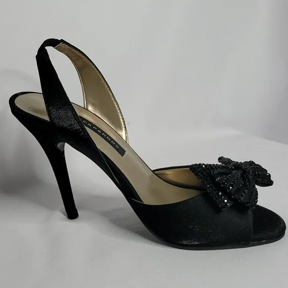 CAPARROS Jinelle Black Size 6 1/2 Evening Shoes