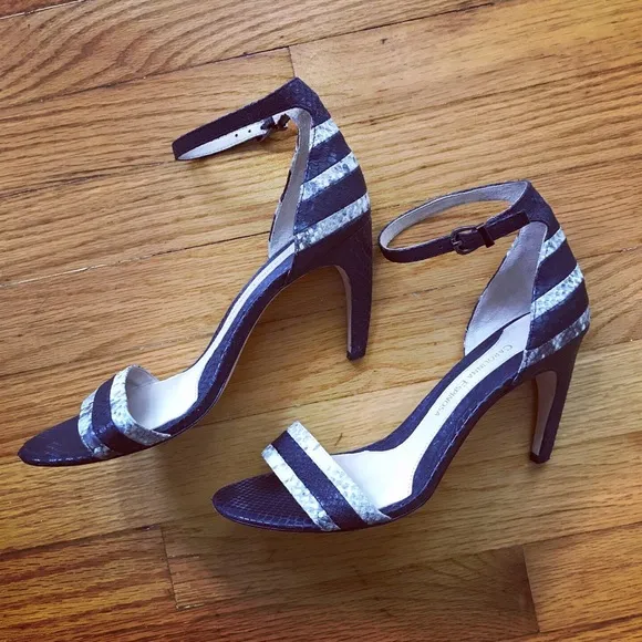 Carolinna Espinosa Snakeskin Slingback Sandals