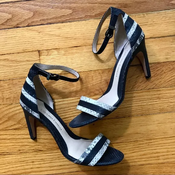 Carolinna Espinosa Snakeskin Slingback Sandals
