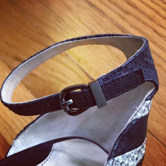 Carolinna Espinosa Snakeskin Slingback Sandals