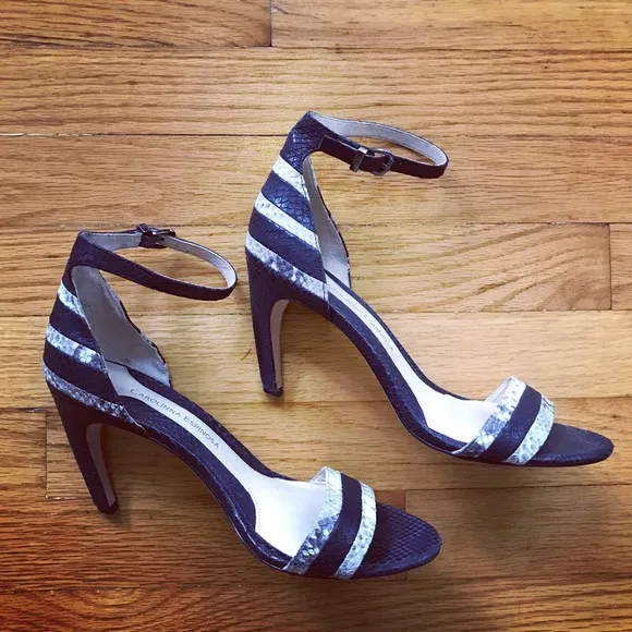 Carolinna Espinosa Snakeskin Slingback Sandals