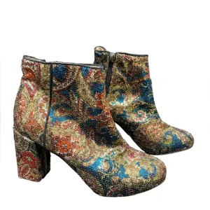 Carven sequined block heel boots size 37 EU (6 US)