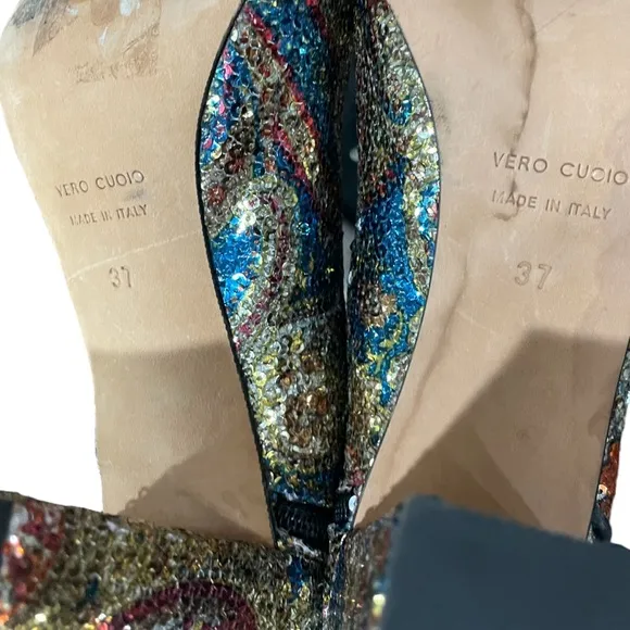 Carven sequined block heel boots size 37 EU (6 US)