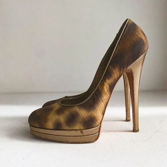 Casadei Animal Print Cheetah Super High Sexy Stiletto Heels 9B