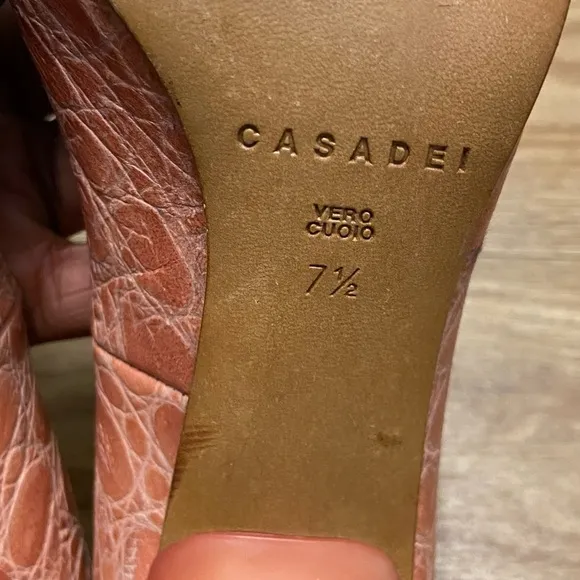 CASADEI Crocodile Pointed-Toe Pumps