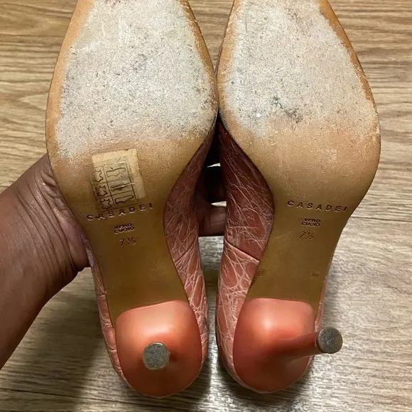 CASADEI Crocodile Pointed-Toe Pumps