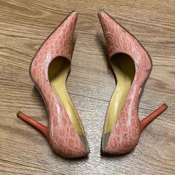 CASADEI Crocodile Pointed-Toe Pumps