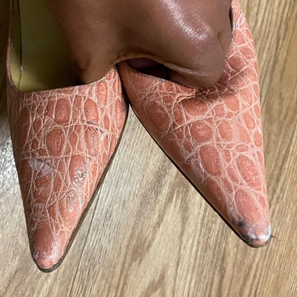 CASADEI Crocodile Pointed-Toe Pumps