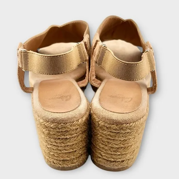 CASTAÑER Camel/Tan Quilu woven espadrille wedge sandals Size 40 - US 10