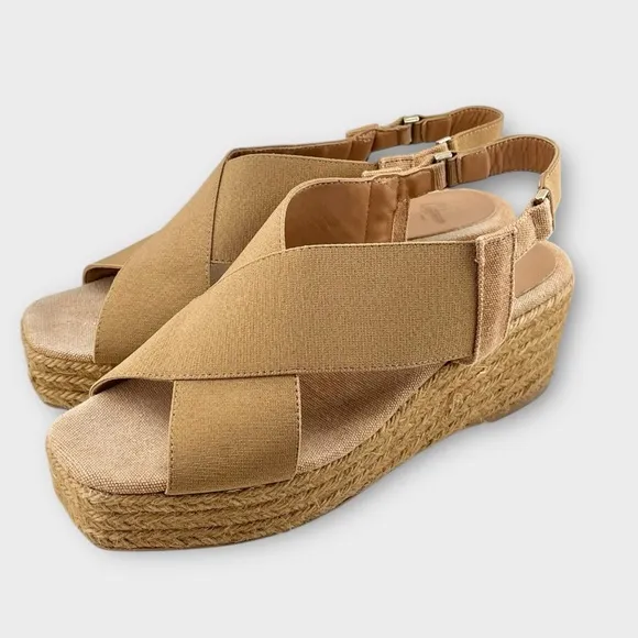 CASTAÑER Camel/Tan Quilu woven espadrille wedge sandals Size 40 - US 10