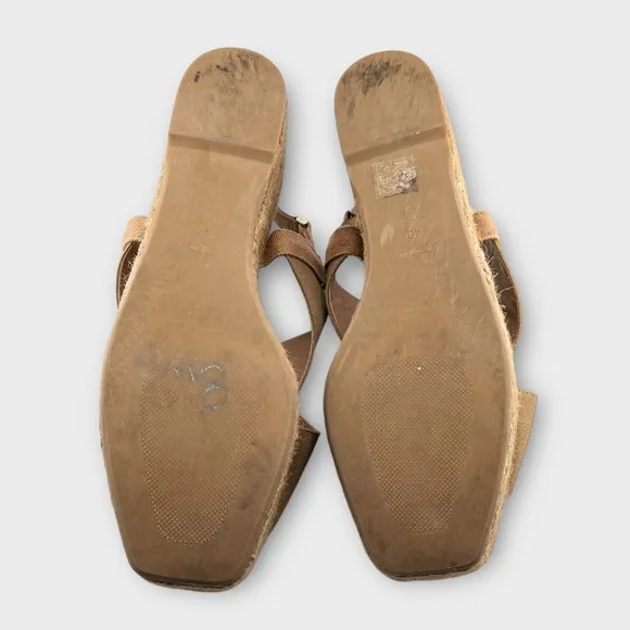 CASTAÑER Camel/Tan Quilu woven espadrille wedge sandals Size 40 - US 10