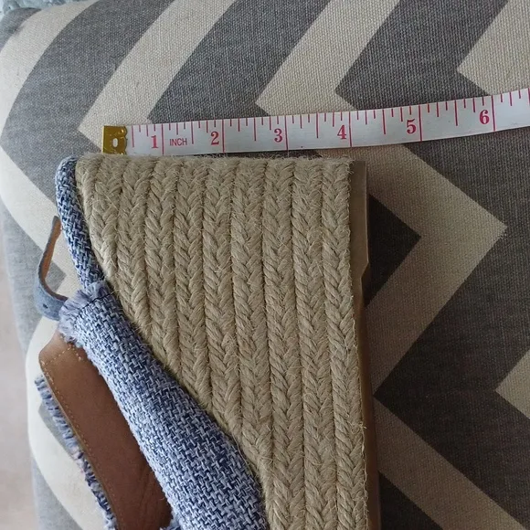 Castaner Freida Espadrille Wedge canvas wedge Sandals 37 7 peeptoe