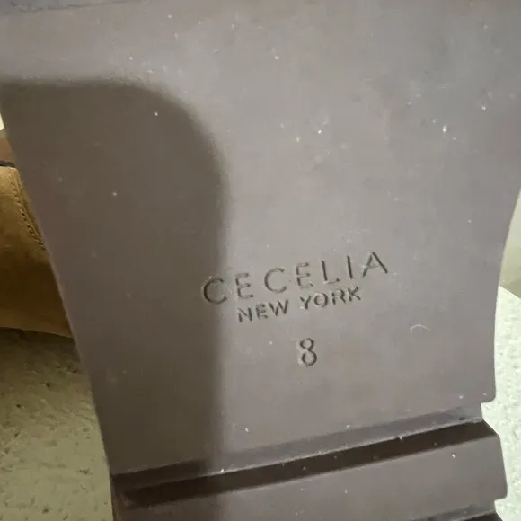Cecelia New York Gemma Wedge Tan Suede Leather Boots Booties Shoes size 8
