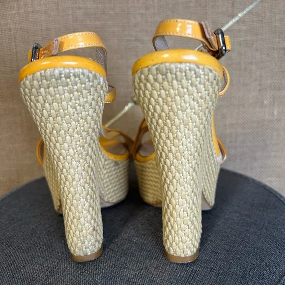 Celine Espadrille Wedge High Heel Sandals, Size 37 EU (7 US)