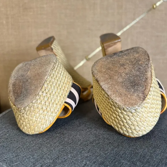 Celine Espadrille Wedge High Heel Sandals, Size 37 EU (7 US)