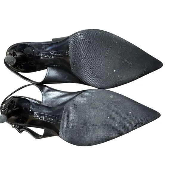 Cesare Paciotti Women's Black Leather Slingback Pumps Size 9