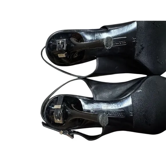 Cesare Paciotti Women's Black Leather Slingback Pumps Size 9