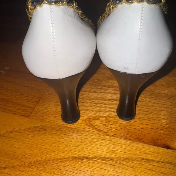 Chanel Chain link Embellished Spectator Heels - Size 38.5