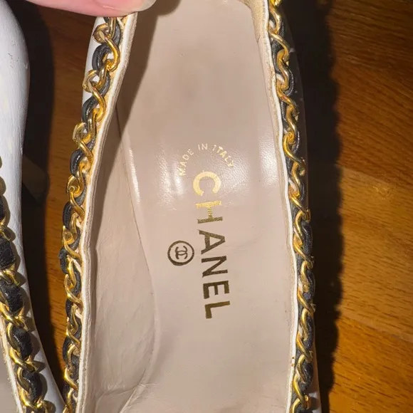 Chanel Chain link Embellished Spectator Heels - Size 38.5