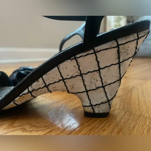 CHANEL Sandals with Wedge Cork Heel