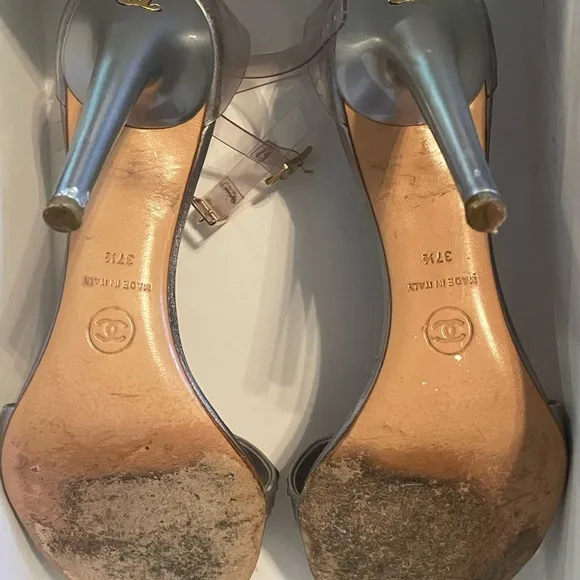 CHANEL Silver Heels