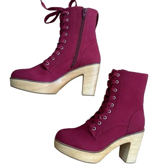 Charlotte Stone Women's Echo Platform Clog Boots - Red, Size 8
