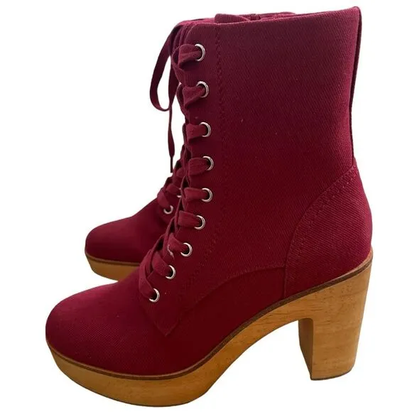 Charlotte Stone Women's Echo Platform Clog Boots - Red, Size 8