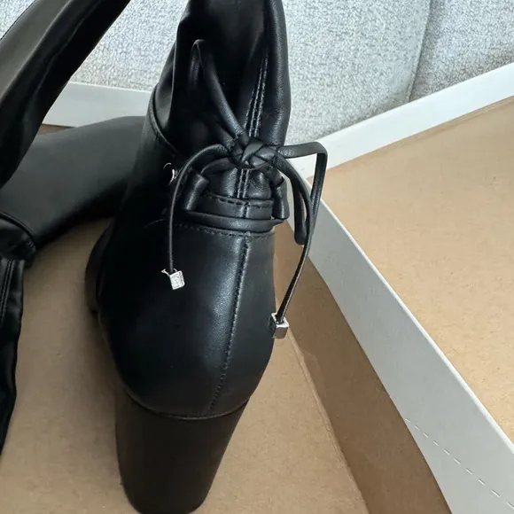 Charter Club Black Heeled Boots with Block Heel