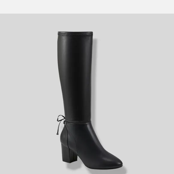 Charter Club Black Heeled Boots with Block Heel