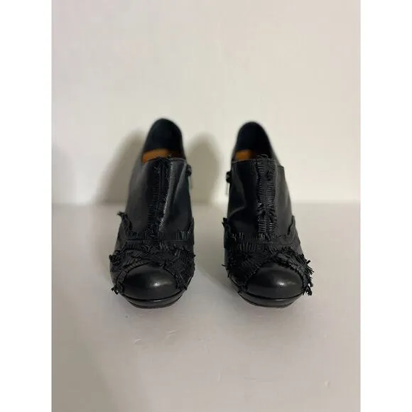 Chie Mihara 35.5 / 6 Leather Pumps Heels Victorian Black Shoes Goth Witchy