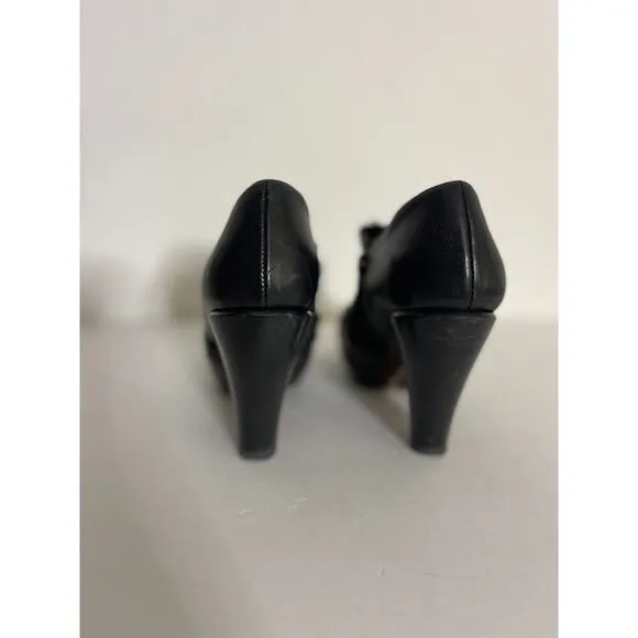 Chie Mihara 35.5 / 6 Leather Pumps Heels Victorian Black Shoes Goth Witchy