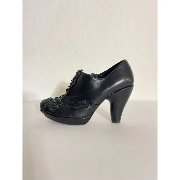 Chie Mihara 35.5 / 6 Leather Pumps Heels Victorian Black Shoes Goth Witchy