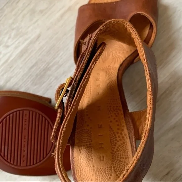 Chie Mihara Leather Block Heel Sandals, Size 36