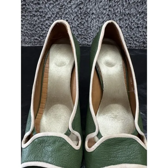 CHIE MIHARA SHOES Green Peep Toe Pumps Size 38.5