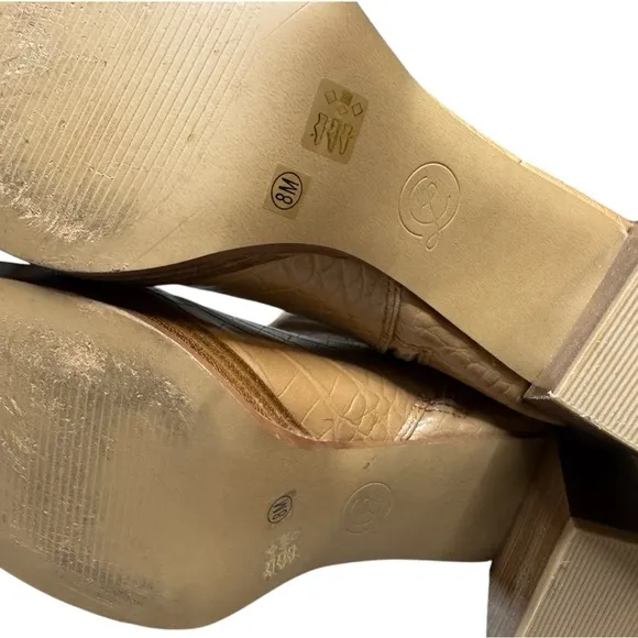 CHINESE LAUNDRY | Danica Croc Embossed Bootie in Camel | Ankle Zip | Women's 8