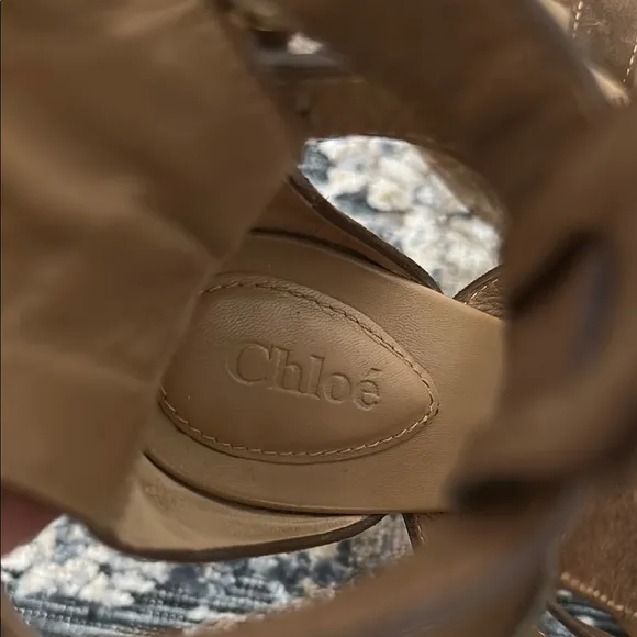 Chloé Brown Strappy Cork Heel Sandals