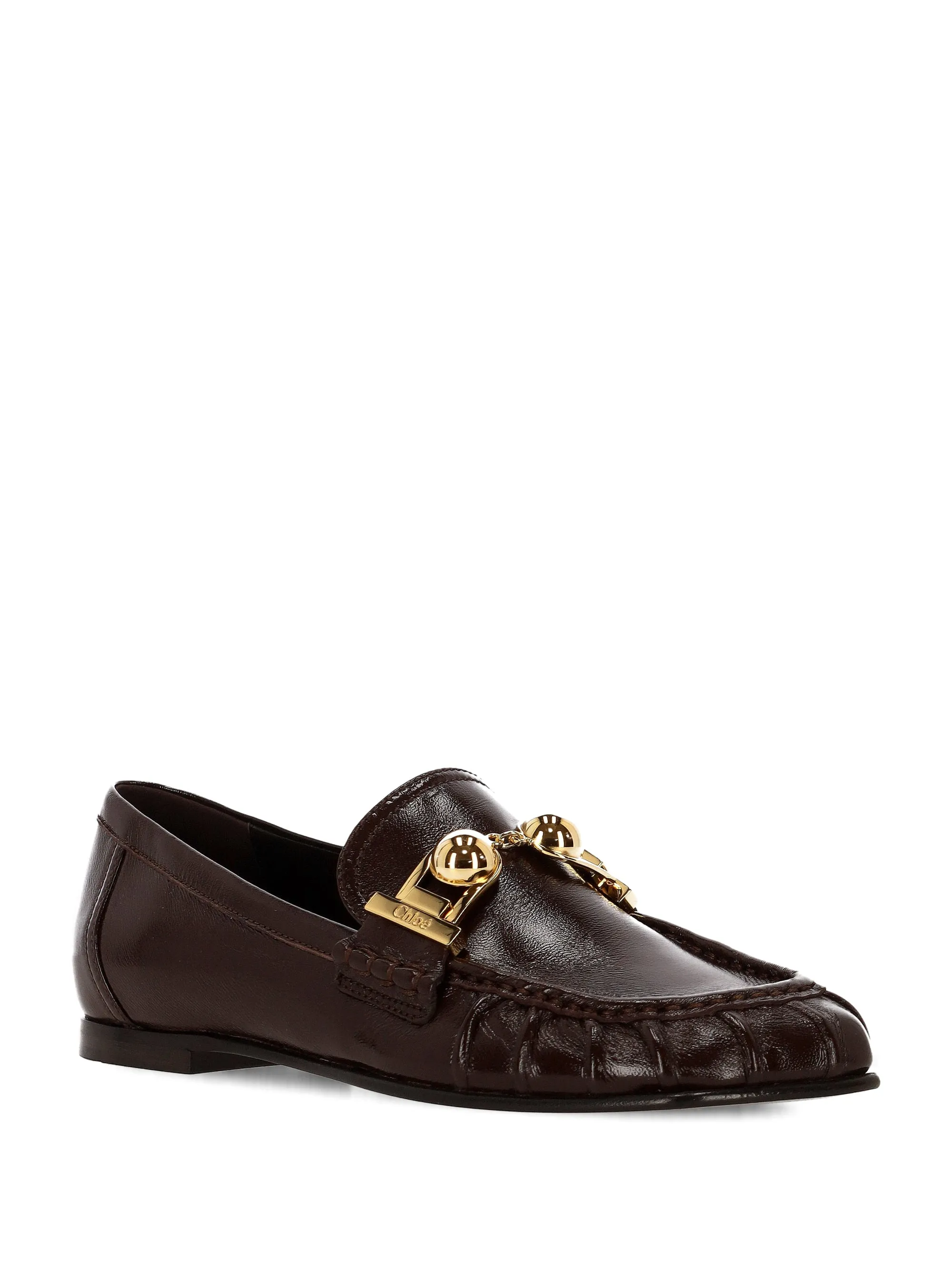 Chloè Miles Brown Calfskin Loafers