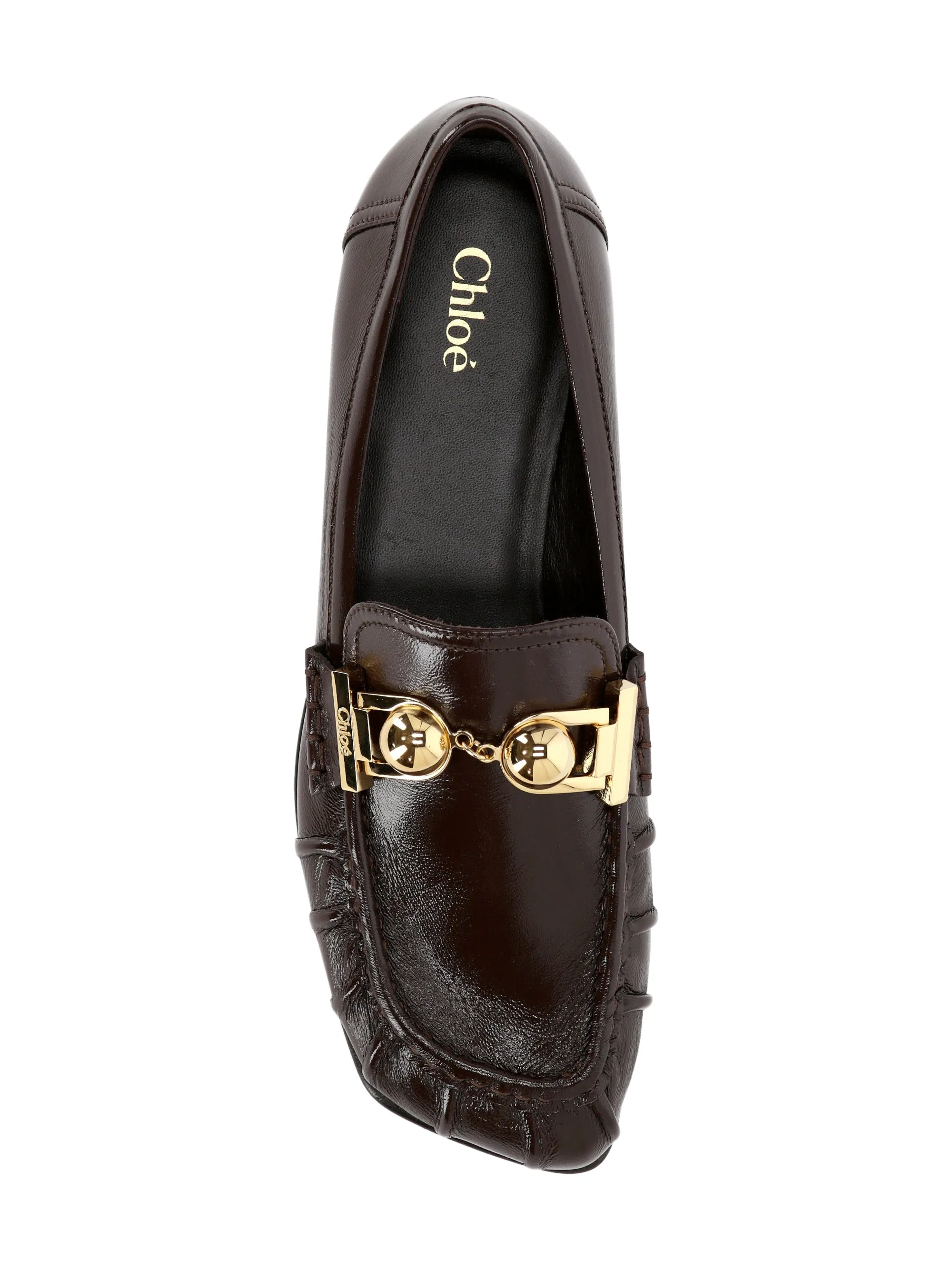 Chloè Miles Brown Calfskin Loafers