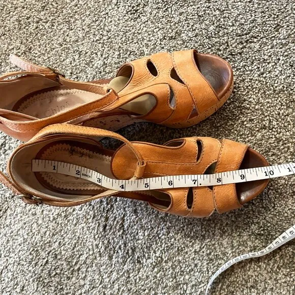 Chloe Leather Cork Wedge Size 40.5 /USA 10.5