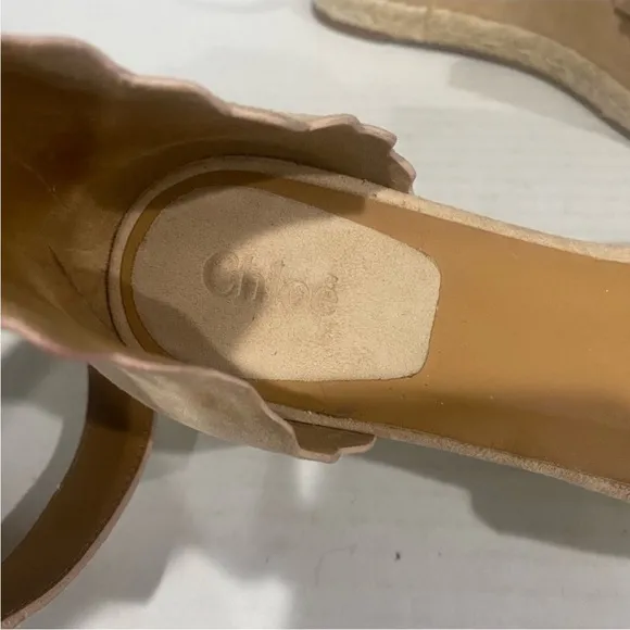 Chloe scallop wedge sandals
