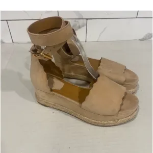 Chloe scallop wedge sandals