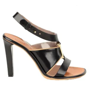 CHLOE SHOES STRAPPY SANDALS BLACK LEATHER HIGH HEEL sz IT 40.5 US 9.5 - 10