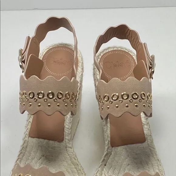 Chloe suede Espadrille Platform Wedge Sandals