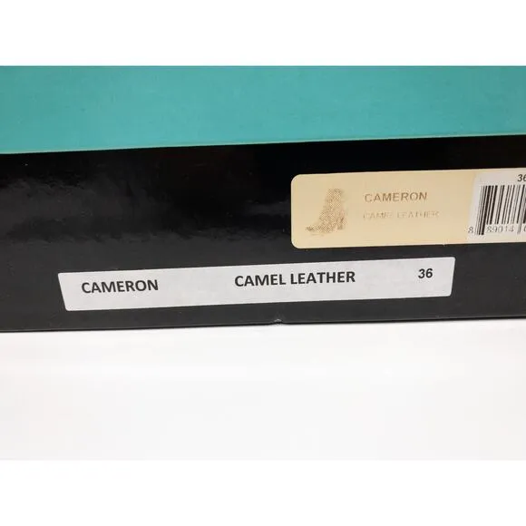 Chocolat Blu Brown Camel Laser Cut Cameron Open Toe Leather Sandals 36